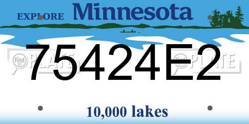 75424E2 Minnesota License Plate