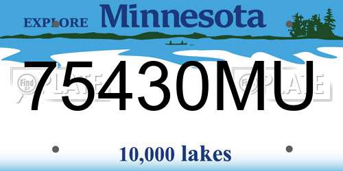 75430MU Minnesota License Plate