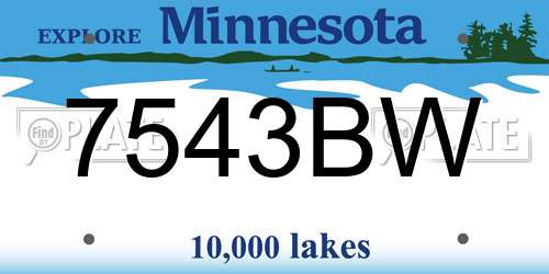 7543BW Minnesota License Plate