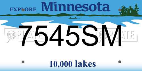7545SM Minnesota License Plate