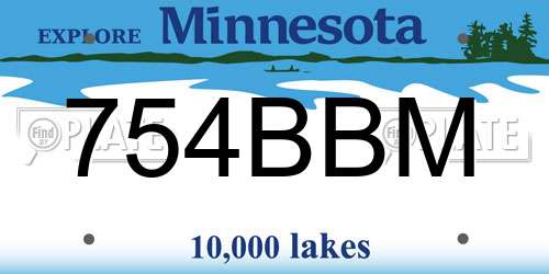 754BBM Minnesota License Plate