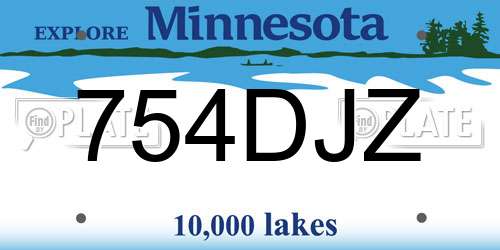 754DJZ Minnesota License Plate