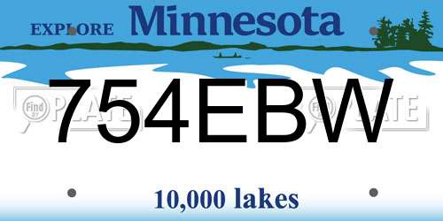 754EBW Minnesota License Plate