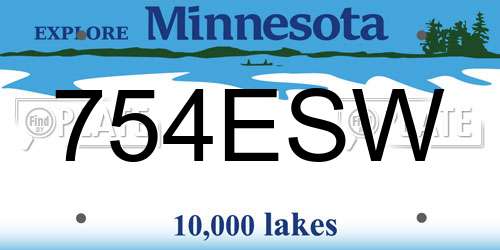 754ESW Minnesota License Plate