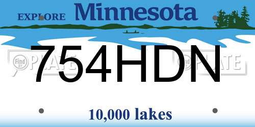 754HDN Minnesota License Plate