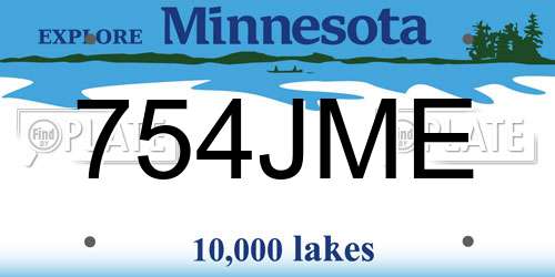 754JME Minnesota License Plate