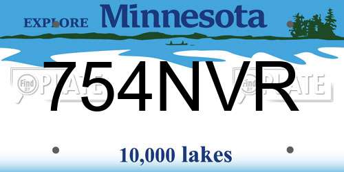 754NVR Minnesota License Plate