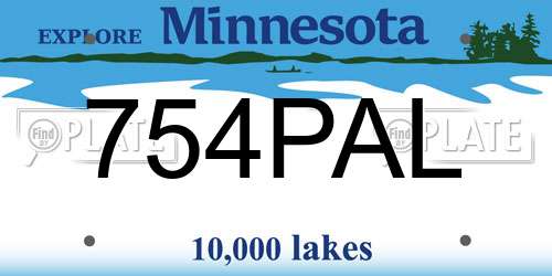 754PAL Minnesota License Plate