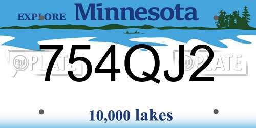 754QJ2 Minnesota License Plate