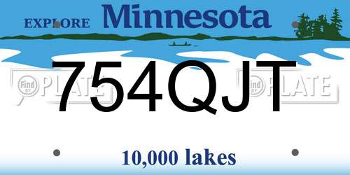 754QJT Minnesota License Plate