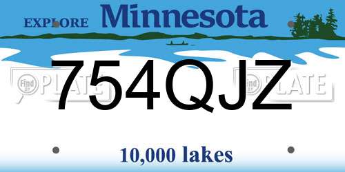 754QJZ Minnesota License Plate