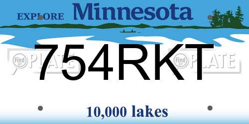 754RKT Minnesota License Plate