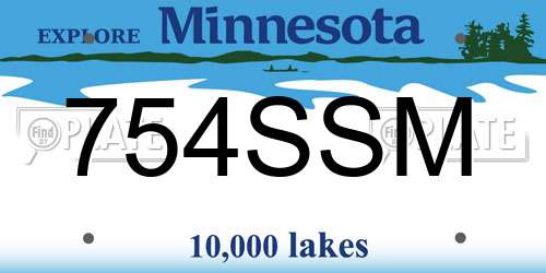 754SSM Minnesota License Plate