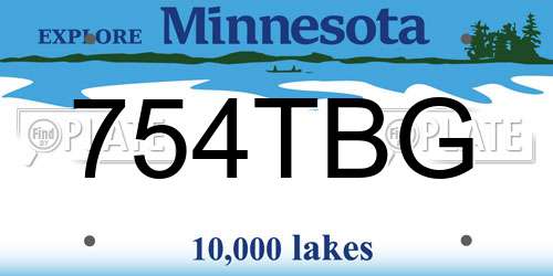 754TBG Minnesota License Plate
