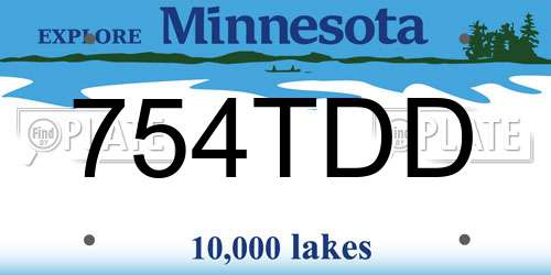 754TDD Minnesota License Plate