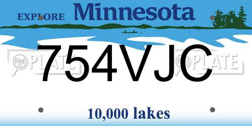 754VJC Minnesota License Plate