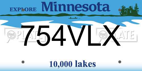 754VLX Minnesota License Plate