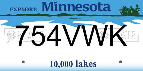754VWK Minnesota License Plate
