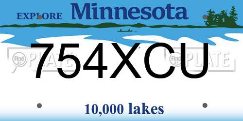 754XCU Minnesota License Plate
