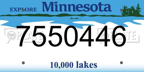 7550446 Minnesota License Plate