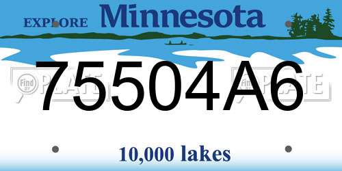75504A6 Minnesota License Plate