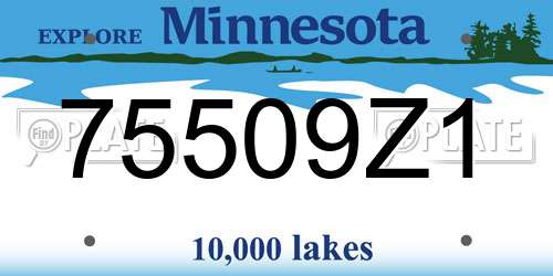 75509Z1 Minnesota License Plate