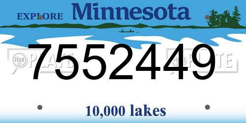 7552449 Minnesota License Plate
