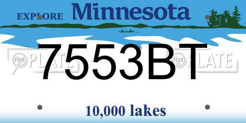 7553BT Minnesota License Plate