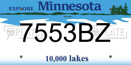 7553BZ Minnesota License Plate