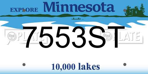 7553ST Minnesota License Plate