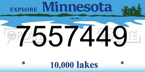 7557449 Minnesota License Plate