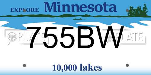 755BW Minnesota License Plate