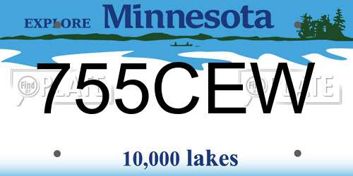 755CEW Minnesota License Plate