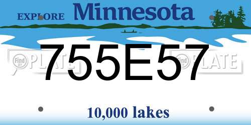 755E57 Minnesota License Plate