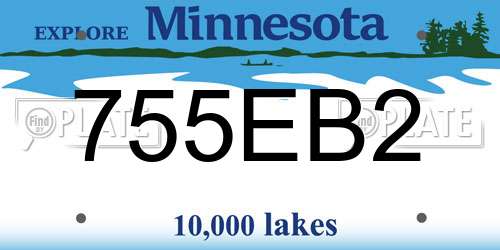755EB2 Minnesota License Plate