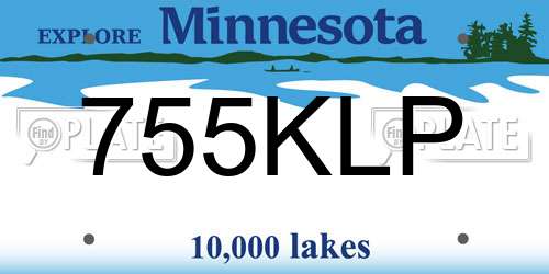 755KLP Minnesota License Plate