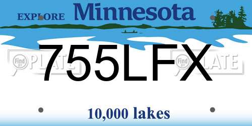 755LFX Minnesota License Plate