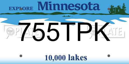 755TPK Minnesota License Plate