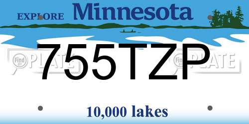 755TZP Minnesota License Plate