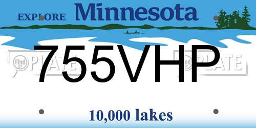 755VHP Minnesota License Plate