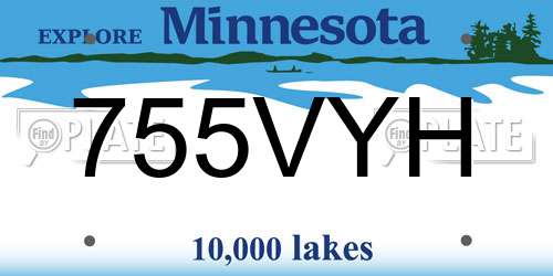 755VYH Minnesota License Plate