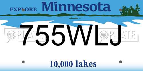 755WLJ Minnesota License Plate