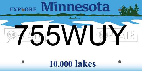 755WUY Minnesota License Plate