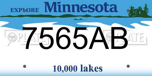 7565AB Minnesota License Plate