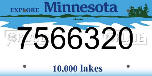 7566320 Minnesota License Plate