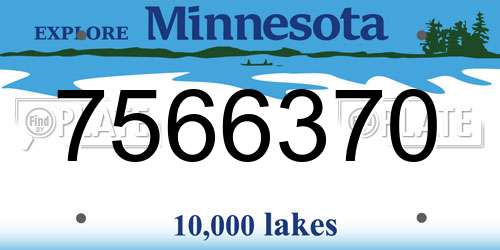 7566370 Minnesota License Plate