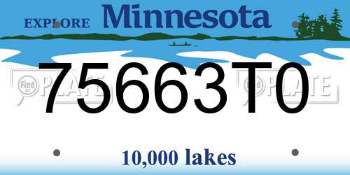 75663T0 Minnesota License Plate