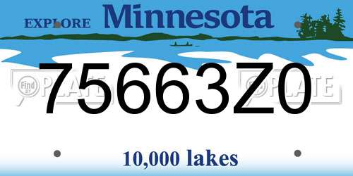 75663Z0 Minnesota License Plate