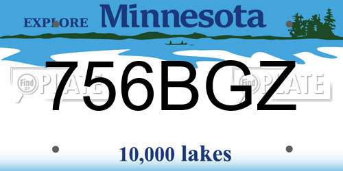 756BGZ Minnesota License Plate