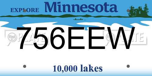 756EEW Minnesota License Plate